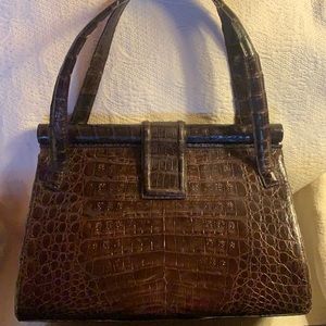 Nancy Gonzalez croc bag. 12.5 by 9 base 5 inches